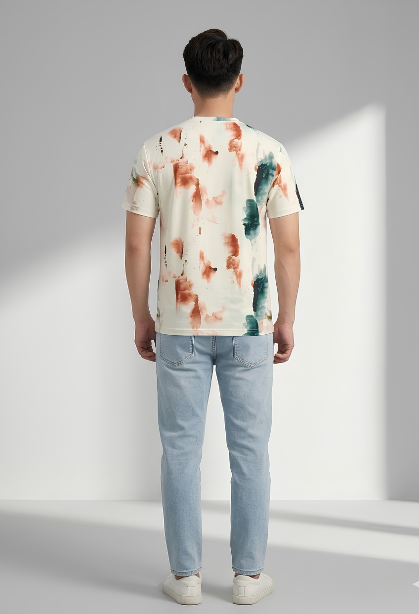 Teal & Rust Tie-Dye Tee