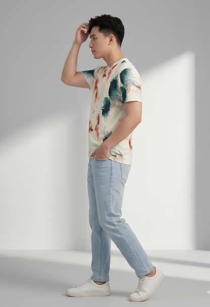 Teal & Rust Tie-Dye Tee