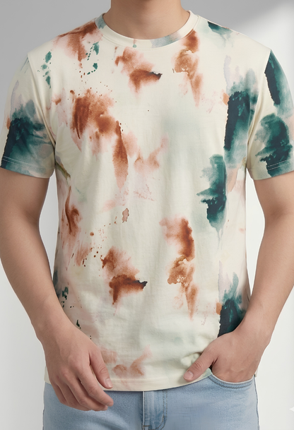 Teal & Rust Tie-Dye Tee