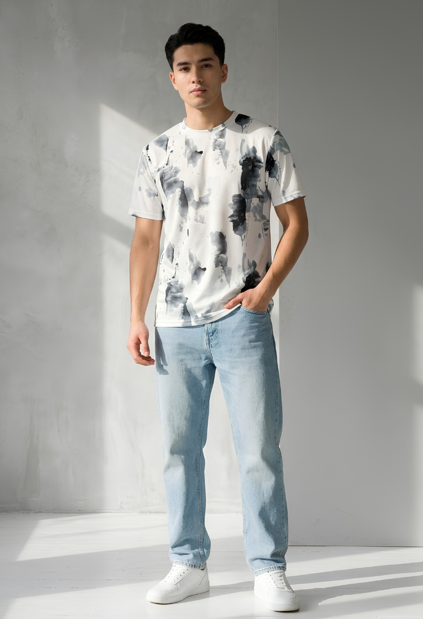 Ink Grey Tie-Dye Tee