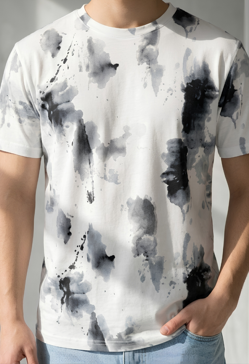 Ink Grey Tie-Dye Tee