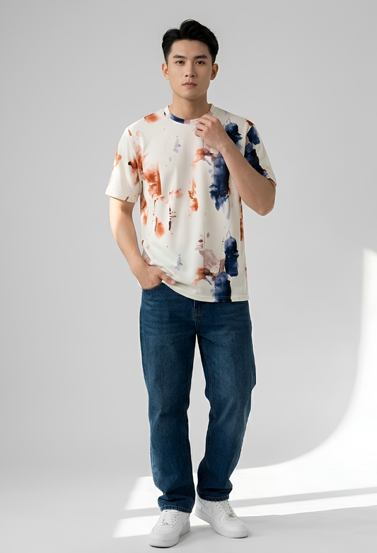 Rust & Navy Tie-Dye Tee