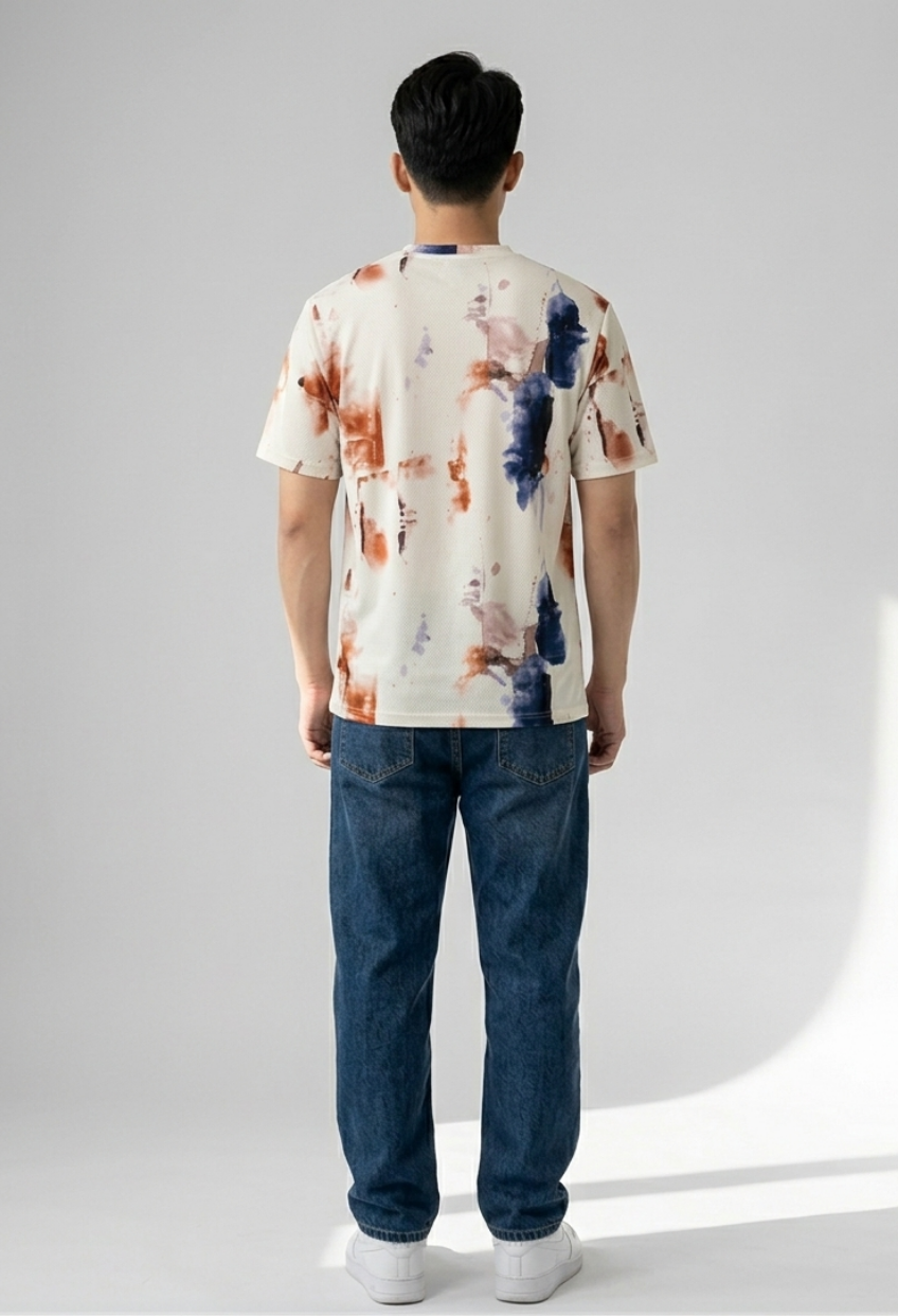 Rust & Navy Tie-Dye Tee