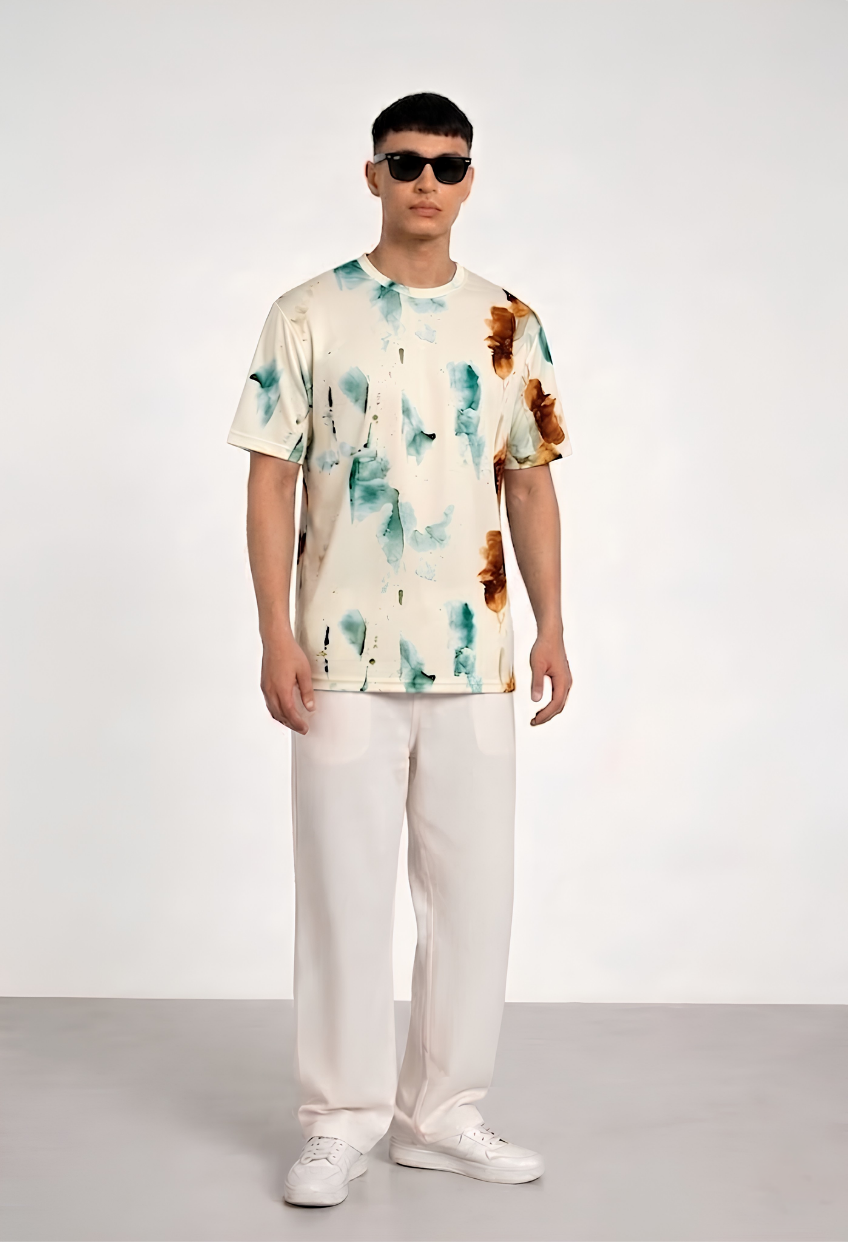 Teal & Rust Tie-Dye Tee