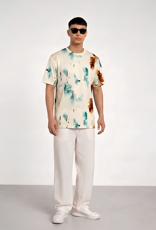 Teal & Rust Tie-Dye Tee
