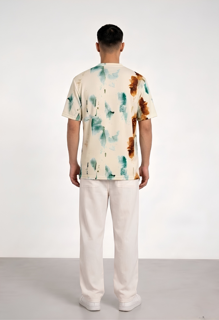 Teal & Rust Tie-Dye Tee