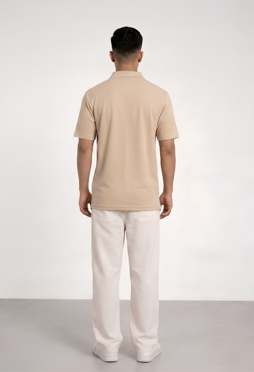 Textured Knit Polo Shirt