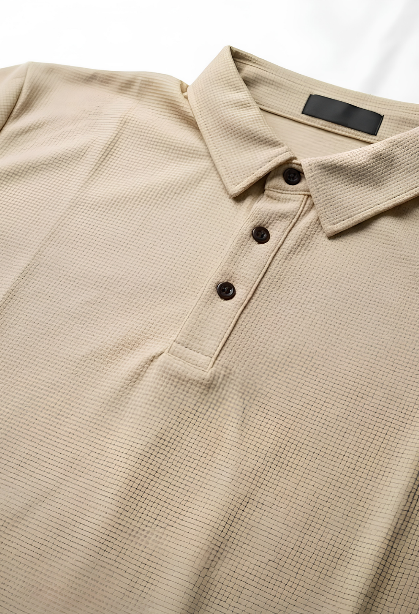 Textured Knit Polo Shirt
