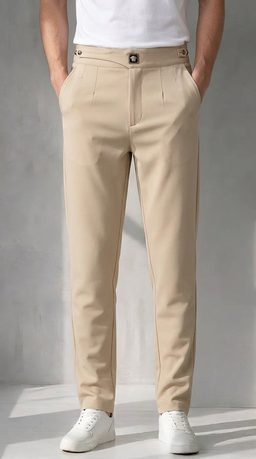 Aurelio Comfort-Fit Trouser – Khaki
