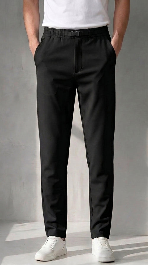 Nero Relaxed-Fit Clip Trouser – Black